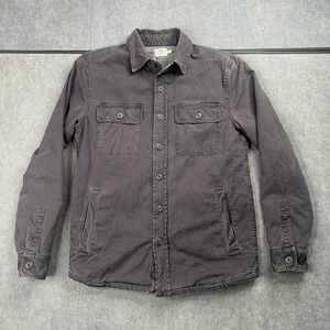 Faherty Blanket Shirt Jacket XS Gray Flannel Lined Shacket Workwear Coat